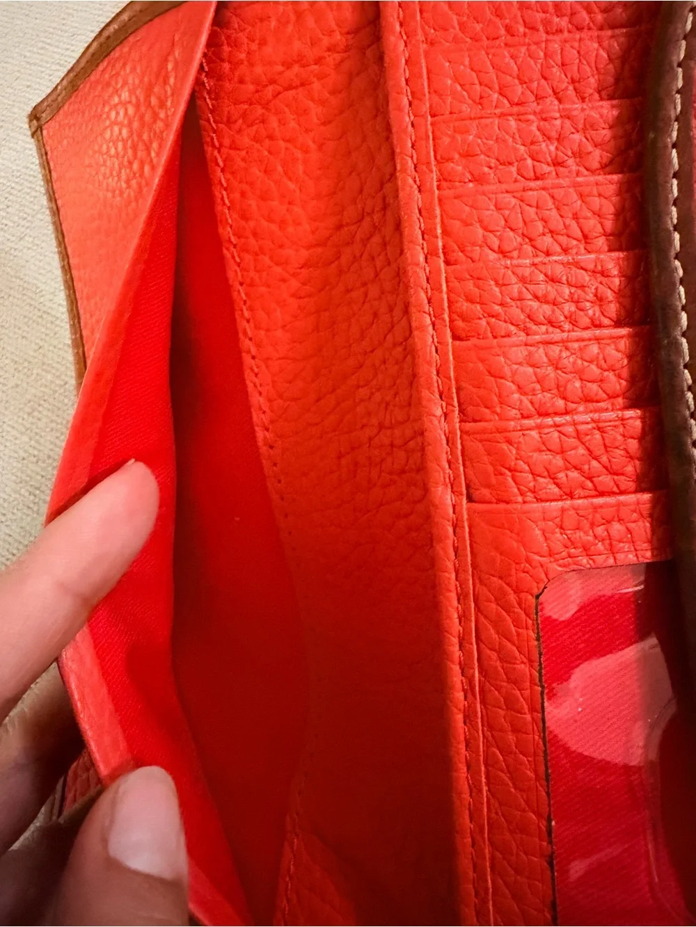Dooney & Bourke Pebble Grain Continental Wallet Coral Orange Leather
